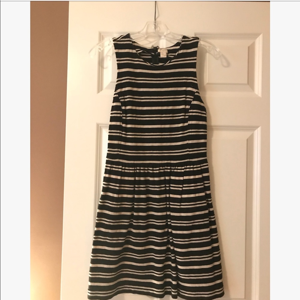 Black/Cream striped J-Crew Dress
